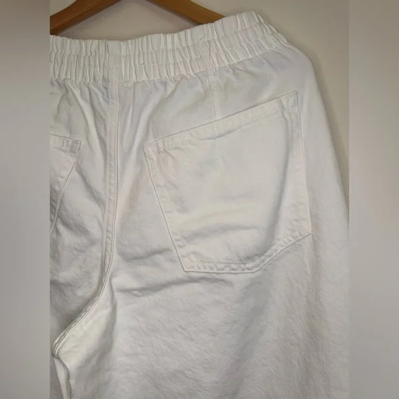 Universal Thread White Wide Leg Pants Drawstring Cotton Coastal Minimalist M - Picture 10 of 11